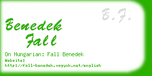 benedek fall business card